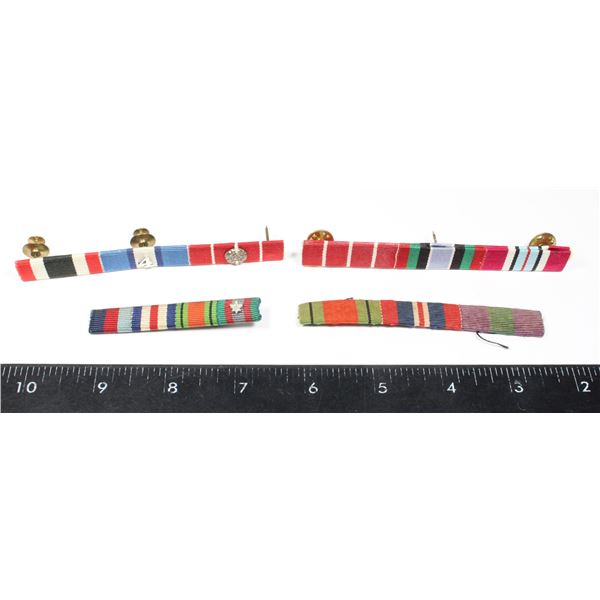 #280 Lot of 4 Canadian Medal Ribbon Bars Assorted