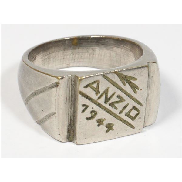 #325 WW2 1944 Anzio Italian Theatre Military Ring (Size 9.5)