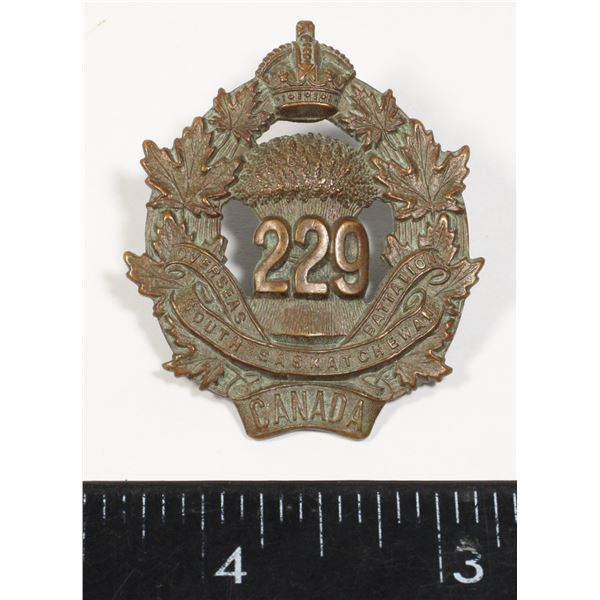 #334 WW1 229th CEF Cap Badge South Saskatchewan