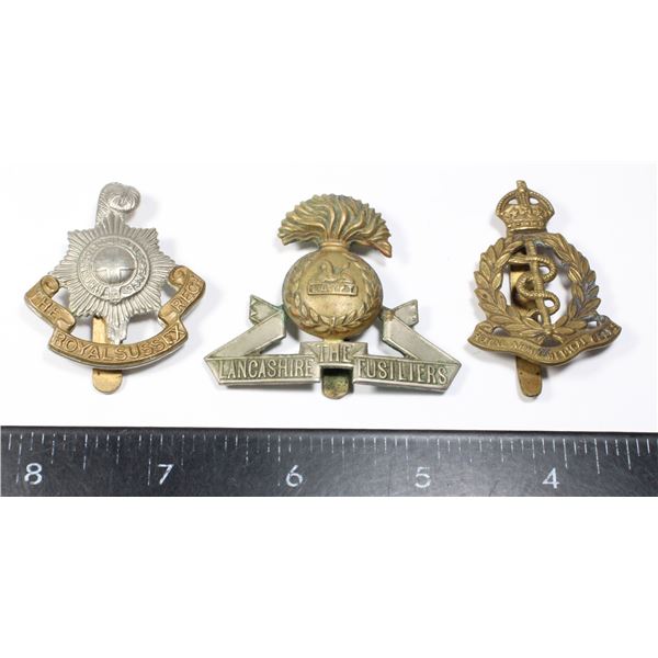 #346   WW1 British Cap Badge lot RAMC Fusiliers