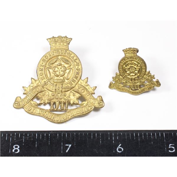 #354 WW2 17th Royal Canadian Hussars Cap badge w/