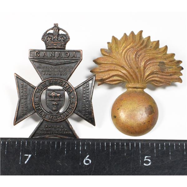 #359 WW2 Canada Cap Badge lot Regina Rifle