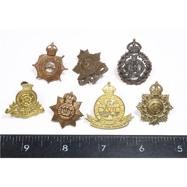 #370 Lot of 7 WW2 Canadian Collar Badge insignia