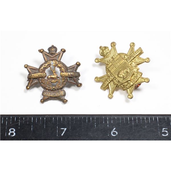 #372 1900's Manitoba Rangers Collar Badge lot of 2