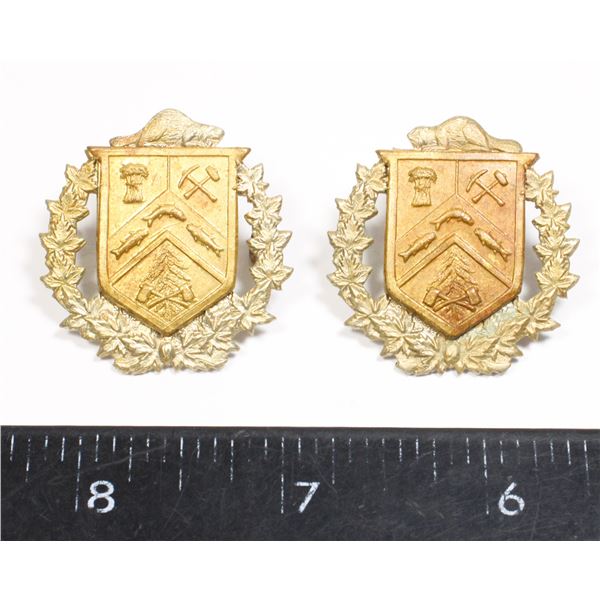 #376 WW2 Canadian Collar Badge pair