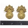 Image 1 : #377 WW2 Fusliers Collar Badge Pair