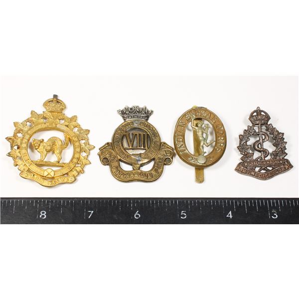 #392 Lot broken WW1 WW2 Cap badges Canada UK