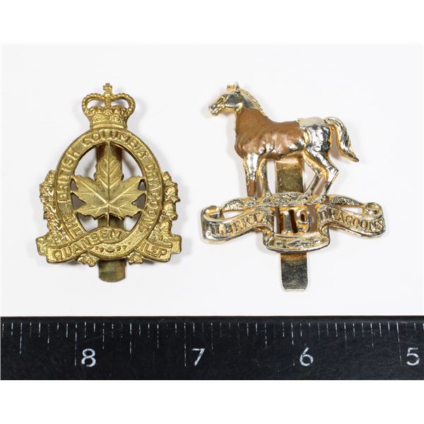 #426 19th Alberta Dragoons + BC Dragoons Cap Badge