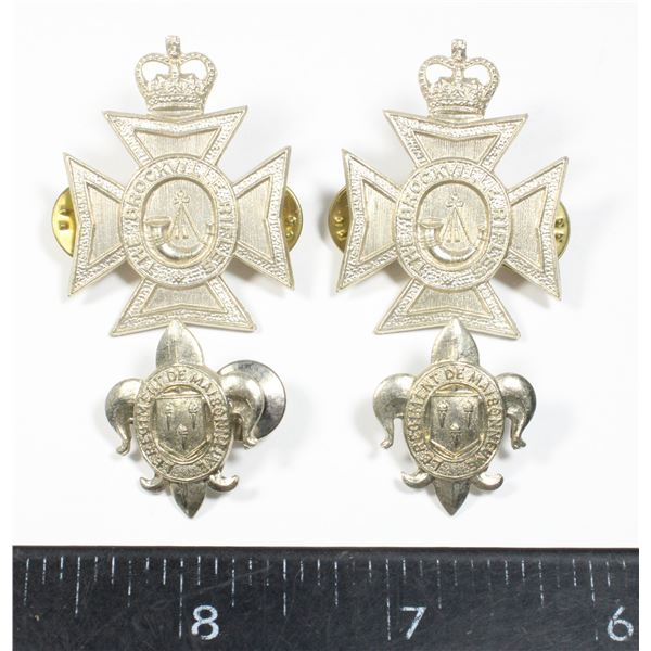 #435 Brockville Rifles Collar Badge Pair w/