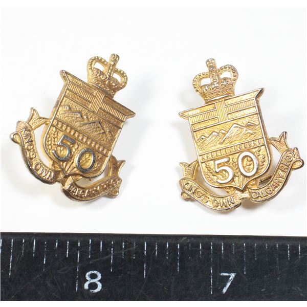 #436 The King's Own Calgary Regiment Collar Badge
