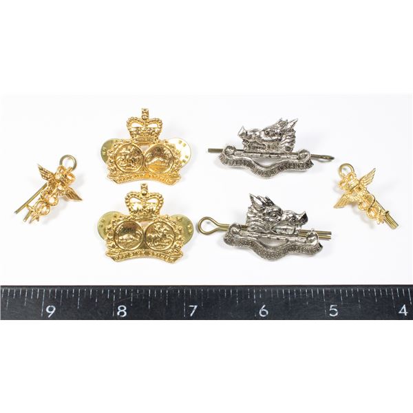 #439 3 Pairs Canadian Military Collar Badge pairs