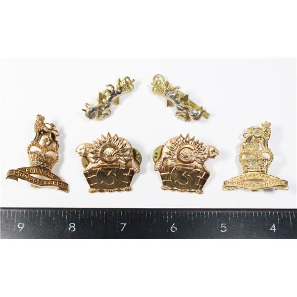 #445  3 Pairs Canadian Military Collar Badge pairs
