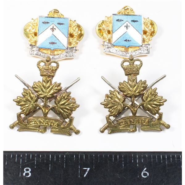#450 2 Pairs Canadian Military Collar Badge