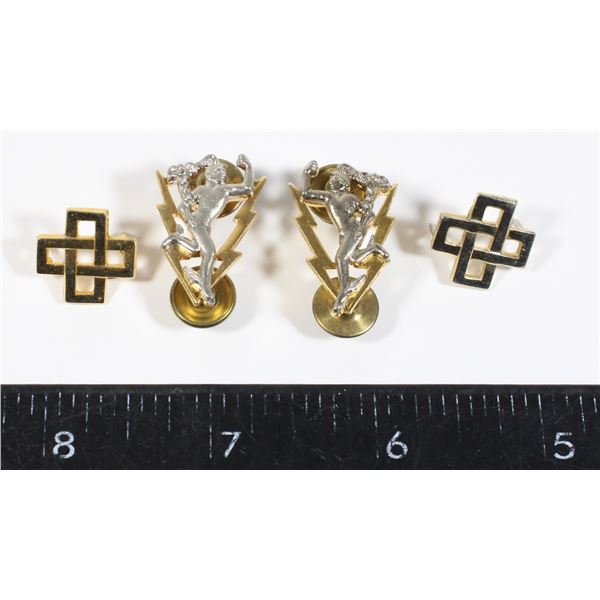 #451 2 Pairs Canadian Military Collar Badge