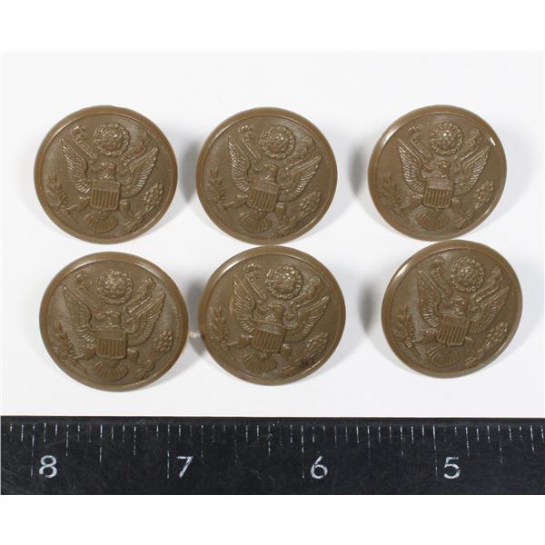 #480 Lot of 6 United States Military green buttons