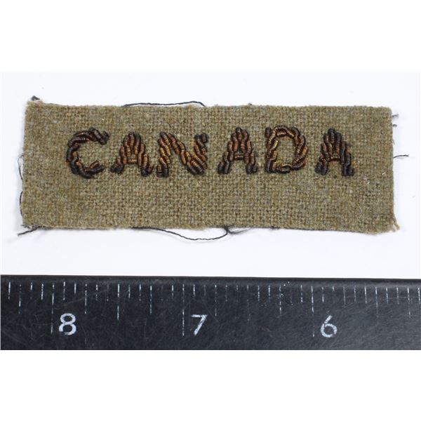 #483 WW2 Canadian Army Bullion Wire Shoulder Title