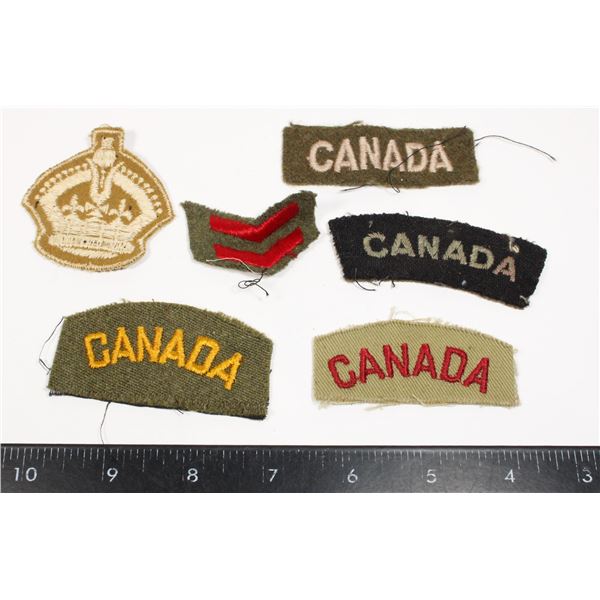 #484 6 Canadian WW2 Battle Dress cloth insignia