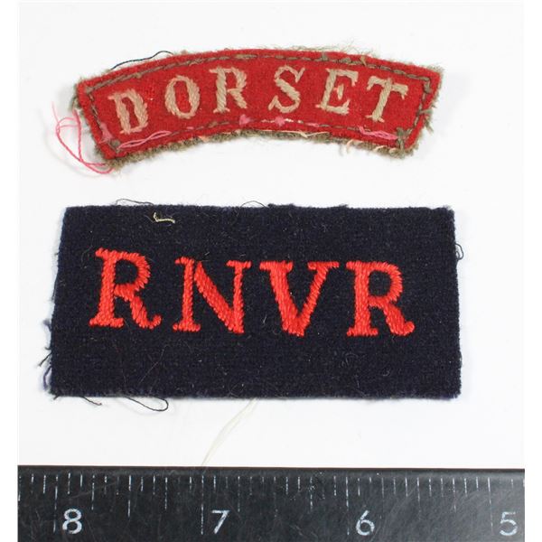 #494 WW2 British Dorset + RNVR Battldress Patches