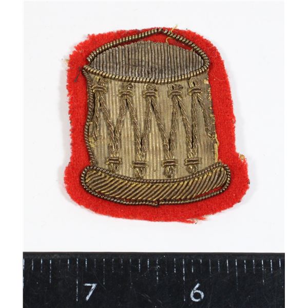 #498 1900's Gold Wire British Army Drummer Badge