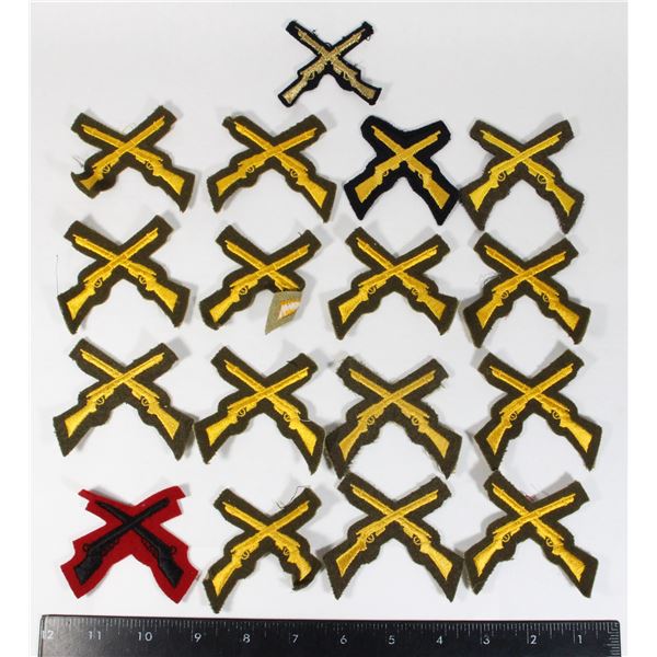 #504 Large lot 17 Crossed Rifle Marksman Patches