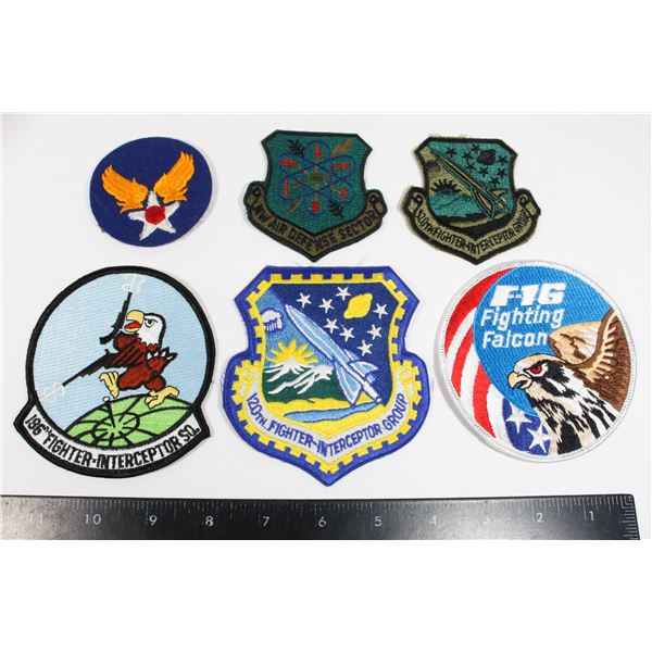 #517 6 United States Air Force Patches Crests