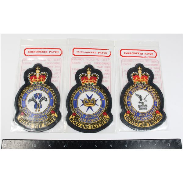 #522 3 Unused Royal Australian Air Force Crests