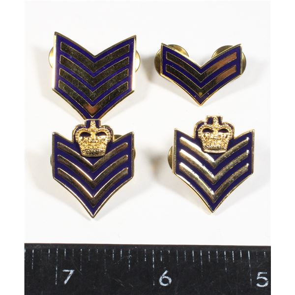 #577 1982 RCMP Set of 4 Metal Chevron Insignia