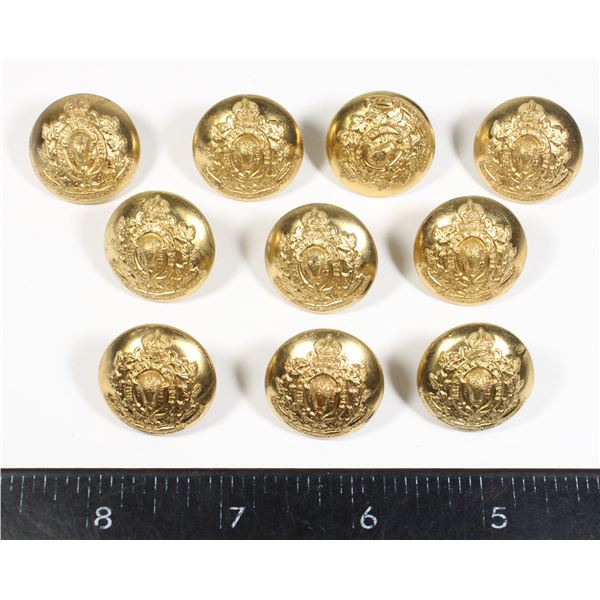 #580 1940's RCMP Button Lot 10 JR Gaunt Variants