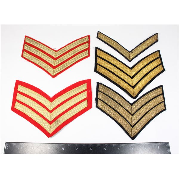 #606 Lot of 5 RCMP Chevron Rank Insignia inc Early