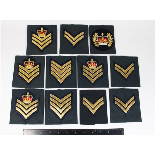 #607 Lot of 11 Slip on RCMP Chevron Rank Insignia