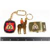 Image 1 : #626 3 RCMP Souveniers - Belt buckle, key chains