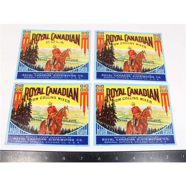 #631 Royal Canadian Cola Bottle Label Mountie Lot