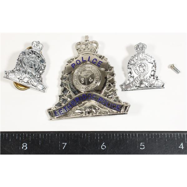 #638 1960's Lethbridge Police Alberta Cap Badge w/