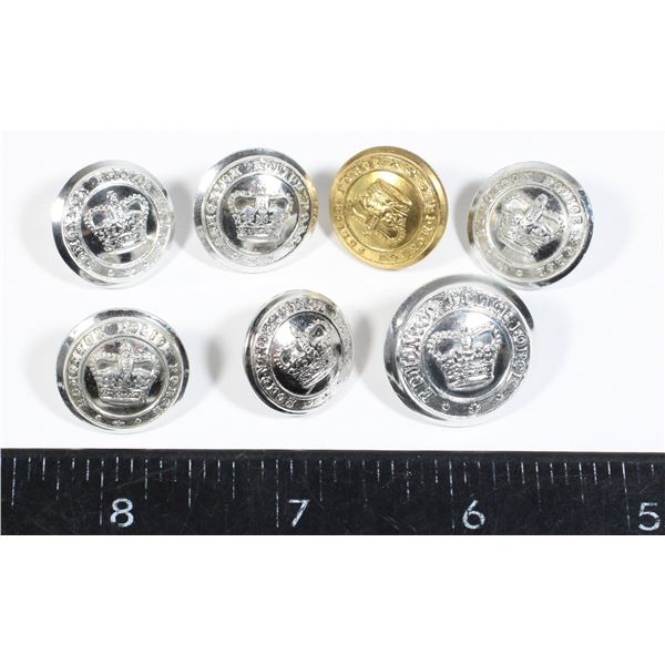 #643 Lot of Edmonton Police Force Buttons 1900's