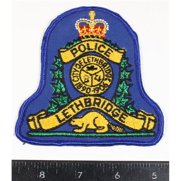 #652 Lethbridge Police Large patch crest Alberta