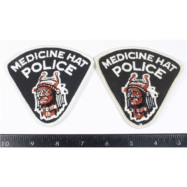 #660  Medicine Hat Police Alberta Patch Crest Pair