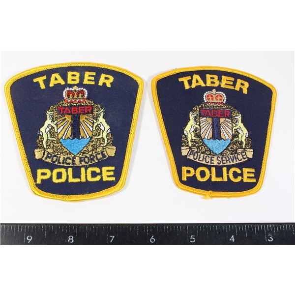 #677 Pair Taber Police Patch Crest Insignia