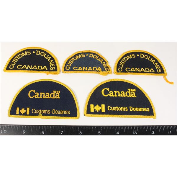 #685 Lot 5 Canada Customs Cloth Patches badges