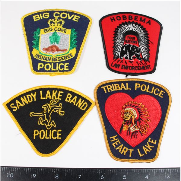 #690 Lot of 4 First Nations Police Canada Patches
