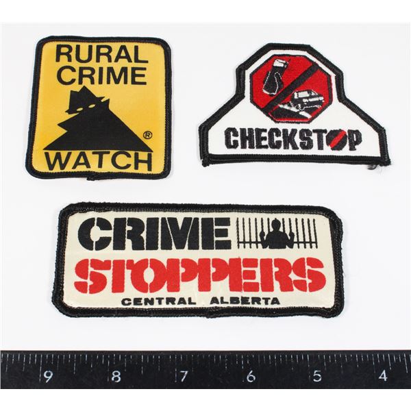 #710 Lot 3 Crime Stoppers Checkstop patches crests