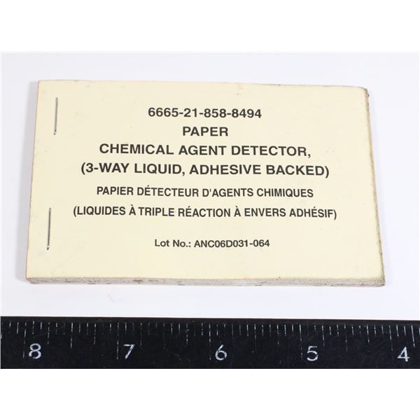 #718 Military Paper Chemical Agendt Detect Booklet