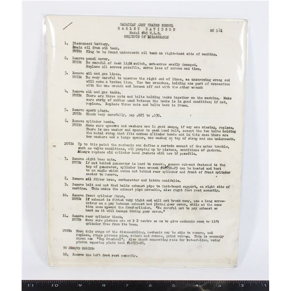 #719 WW2 Canadian Army Harley Davidson Paper