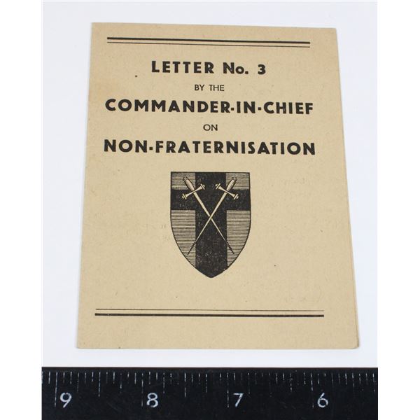 #730 July 1945 British Non-fraternisation Document
