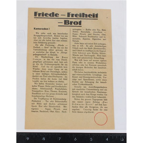 #745 WW2 1943 Anti-Nazi Propaganda Leaflet