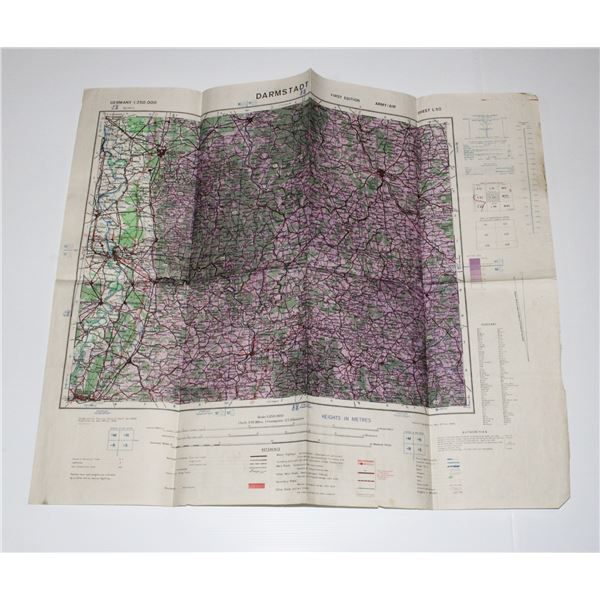 #753  WW2 1943 British Military Map Darmstadt