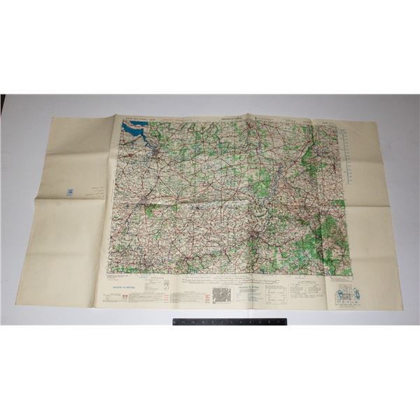 #755 WW2 1944 British Military Map Brussels Liege