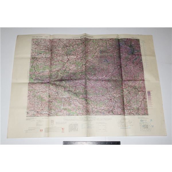 #757 WW2 1944 British Military Map Namur Luxemborg