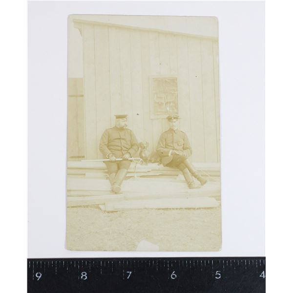 #779 WW1 German RPPC Photo Dachshund + Swords