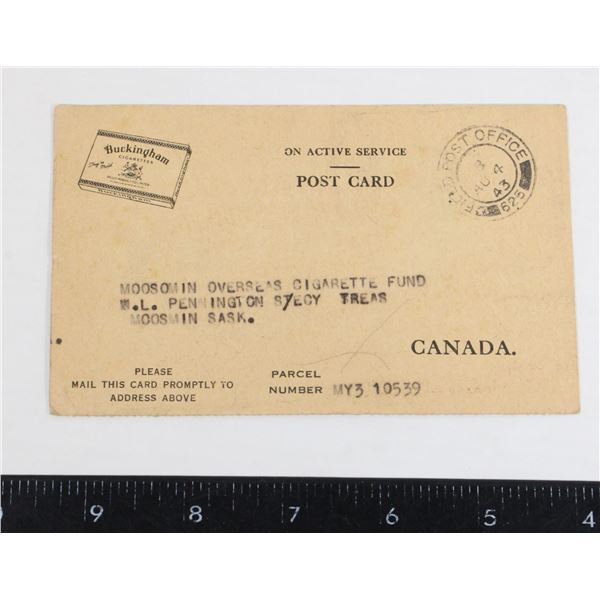 #798 WW2 Canadian On Active Service Post Card