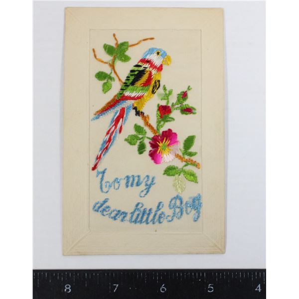 #819 WW1 Silk Postcard Sept 20th 1916 signed